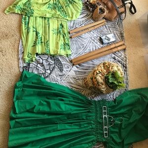 Hula pa’u skirt and top 2 sets